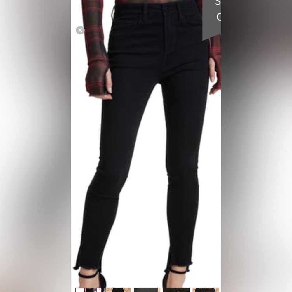 NWT AFRM Black Frayed Hem Crop Jeans size 28